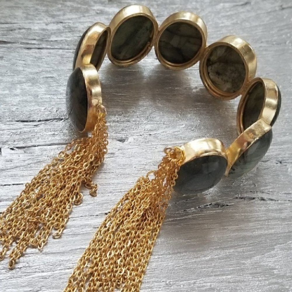 Bracelet Couture Collection Handcut Stone Cuff - Picture 2 of 5